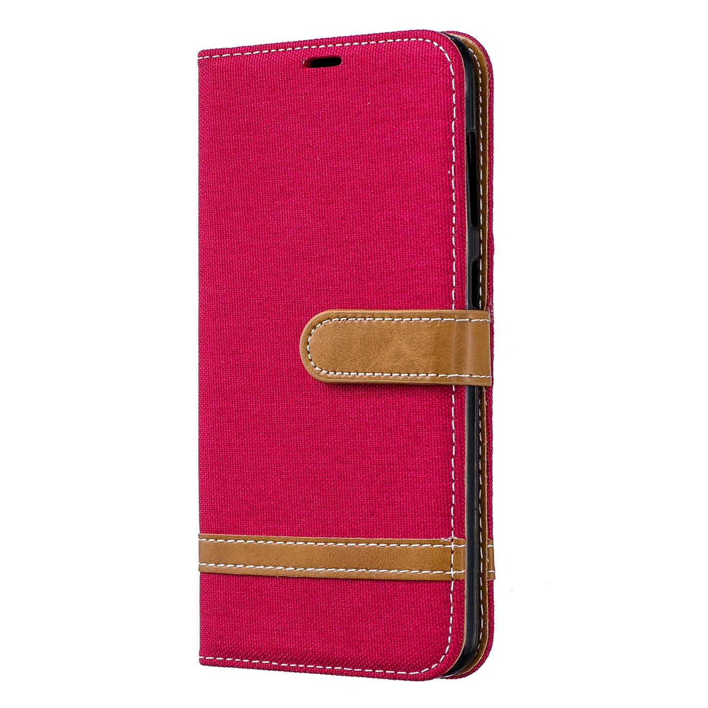 Two-tone Jean Cloth PU Leather Flip Case for Samsung Galaxy A20 / A30