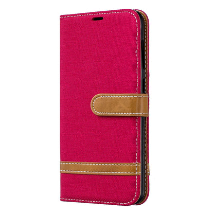 Two-tone Jean Cloth PU Leather Flip Case for Samsung Galaxy A20 / A30