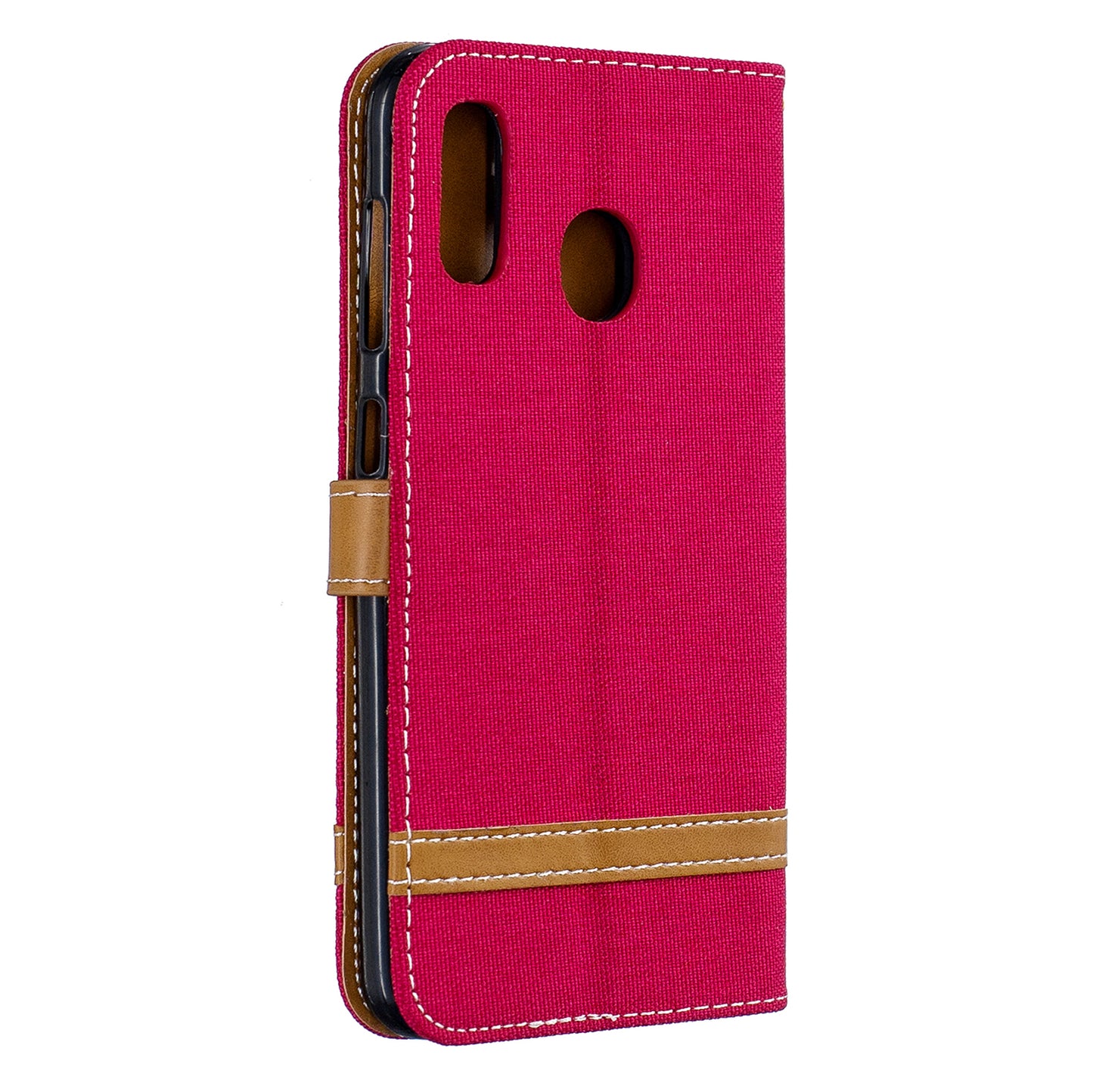 Two-tone Jean Cloth PU Leather Flip Case for Samsung Galaxy A20 / A30