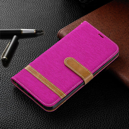 Two-tone Jean Cloth PU Leather Flip Case for Samsung Galaxy A20 / A30
