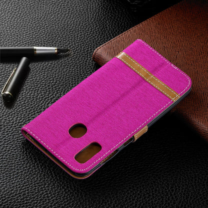 Two-tone Jean Cloth PU Leather Flip Case for Samsung Galaxy A20 / A30
