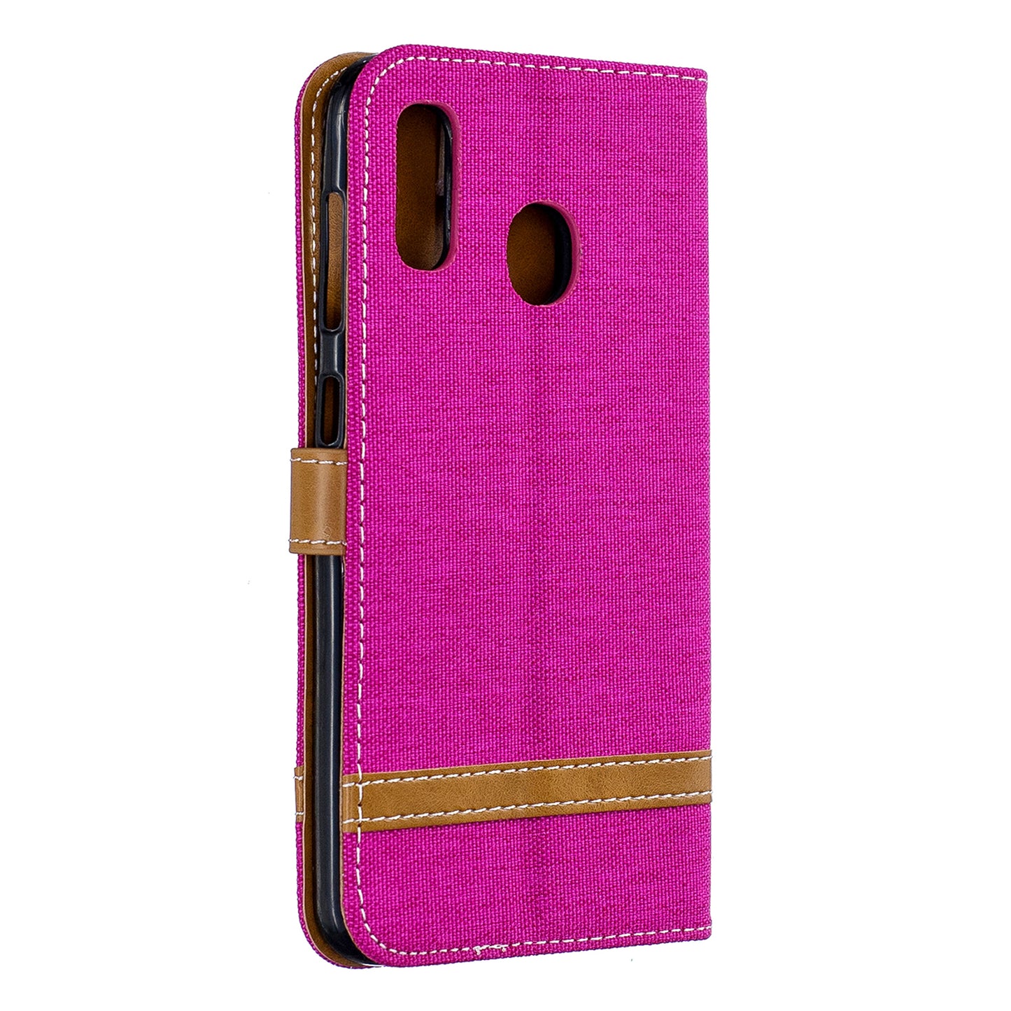 Two-tone Jean Cloth PU Leather Flip Case for Samsung Galaxy A20 / A30