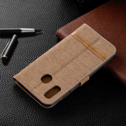 Two-tone Jean Cloth PU Leather Flip Case for Samsung Galaxy A20 / A30