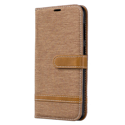 Two-tone Jean Cloth PU Leather Flip Case for Samsung Galaxy A20 / A30