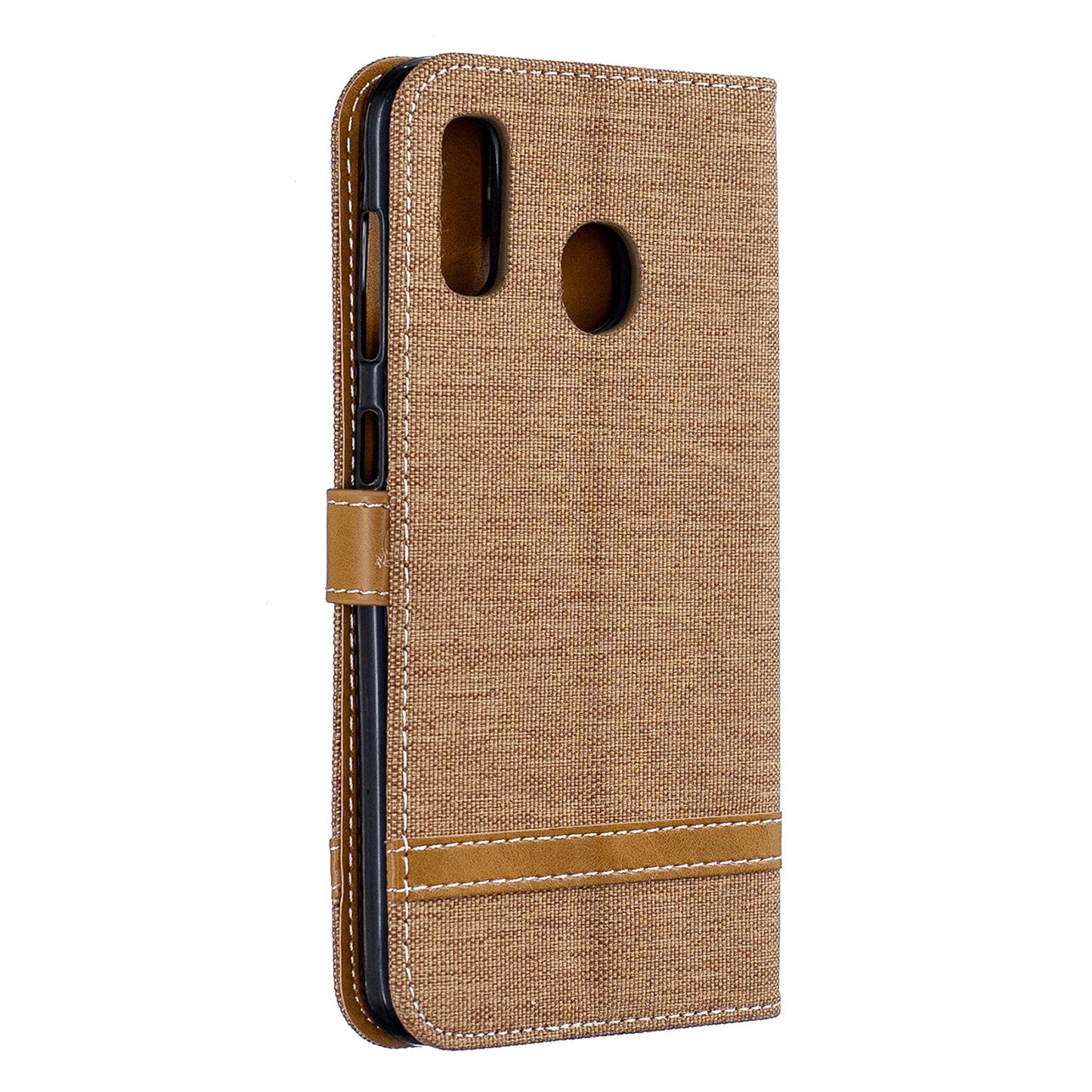 Two-tone Jean Cloth PU Leather Flip Case for Samsung Galaxy A20 / A30