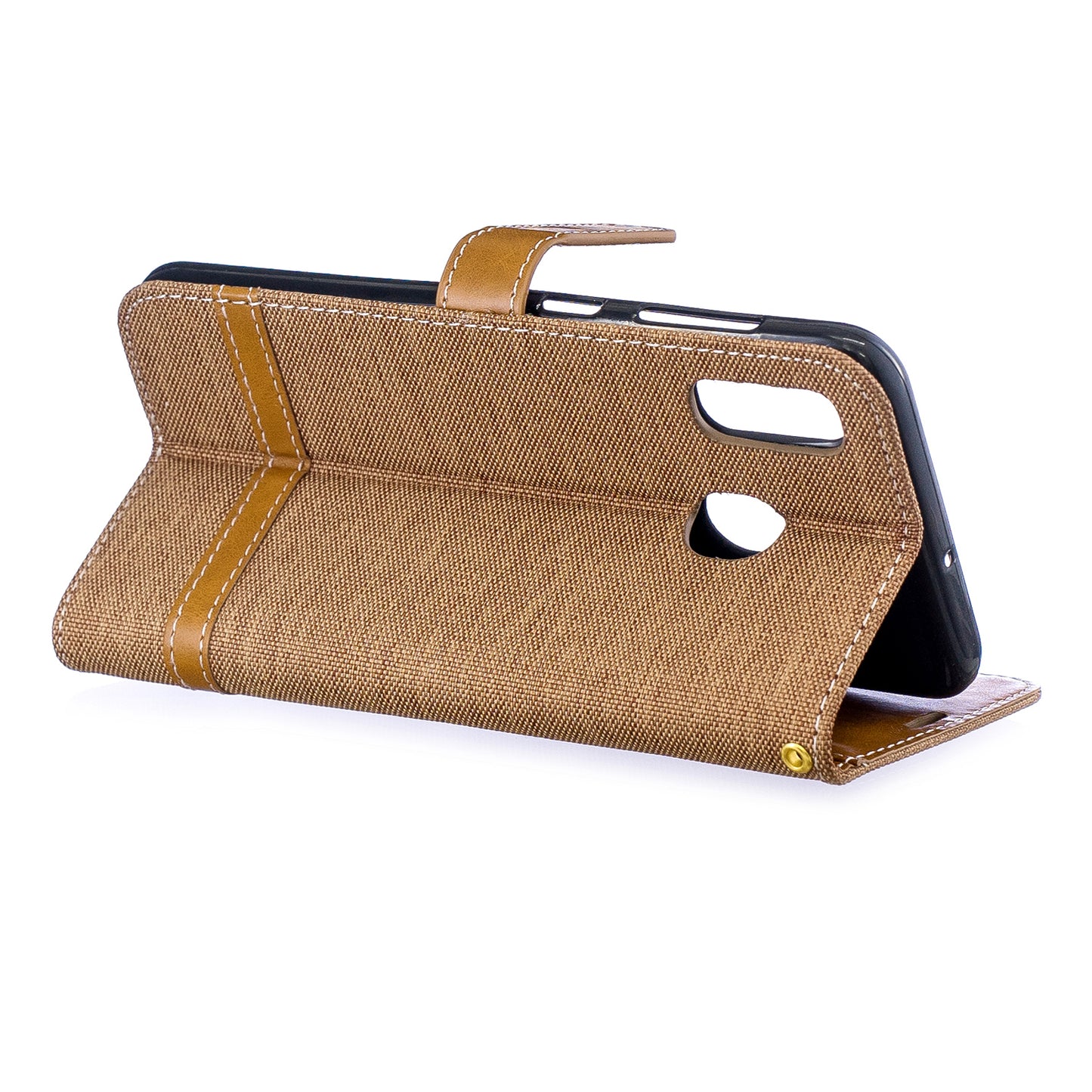 Two-tone Jean Cloth PU Leather Flip Case for Samsung Galaxy A20 / A30