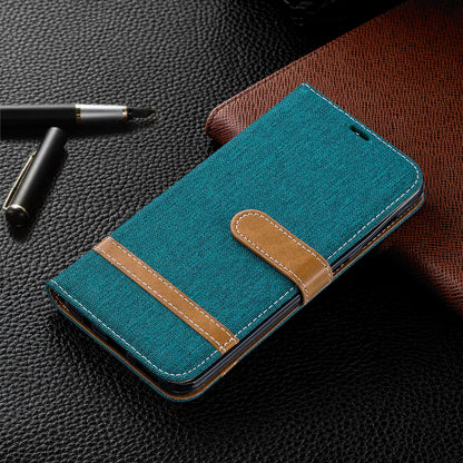 Two-tone Jean Cloth PU Leather Flip Case for Samsung Galaxy A20 / A30