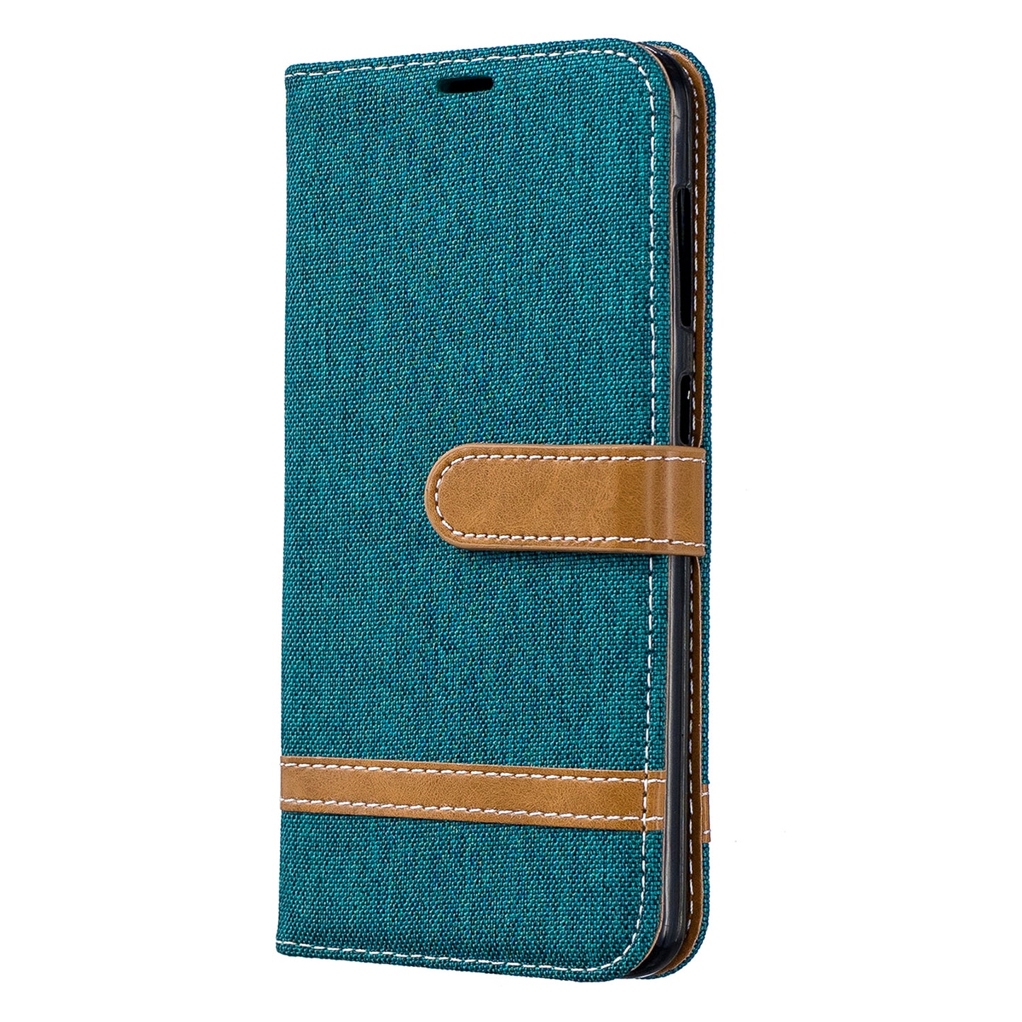 Two-tone Jean Cloth PU Leather Flip Case for Samsung Galaxy A20 / A30