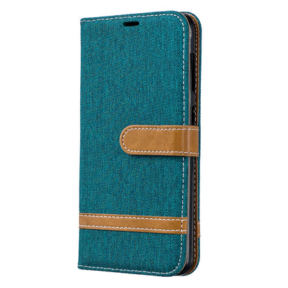 Two-tone Jean Cloth PU Leather Flip Case for Samsung Galaxy A20 / A30