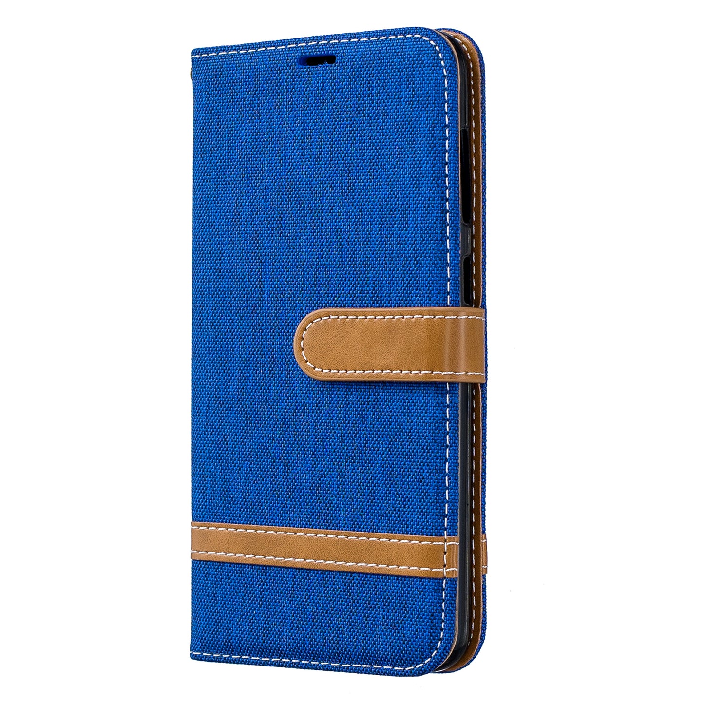 Two-tone Jean Cloth PU Leather Flip Case for Samsung Galaxy A20 / A30