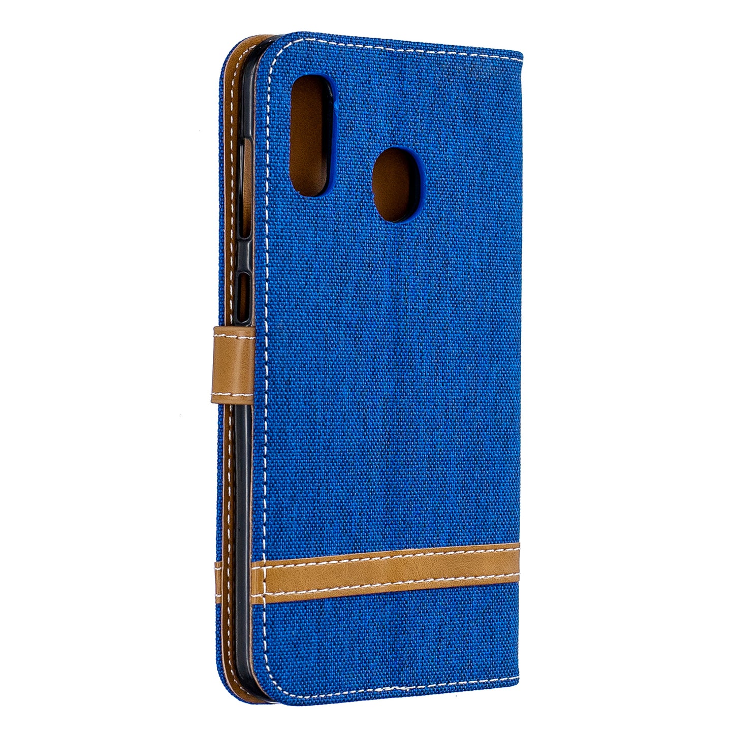 Two-tone Jean Cloth PU Leather Flip Case for Samsung Galaxy A20 / A30