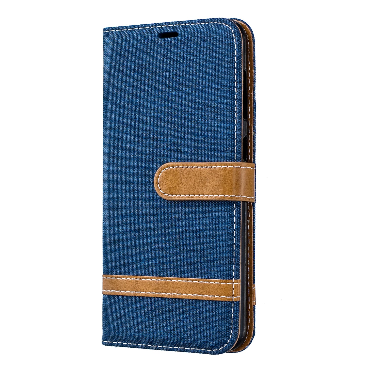 Two-tone Jean Cloth PU Leather Flip Case for Samsung Galaxy A20 / A30