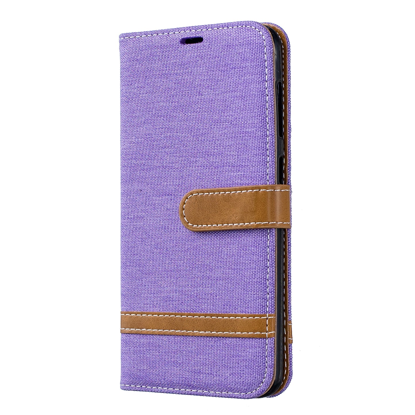 Two-tone Jean Cloth PU Leather Flip Case for Samsung Galaxy A20 / A30
