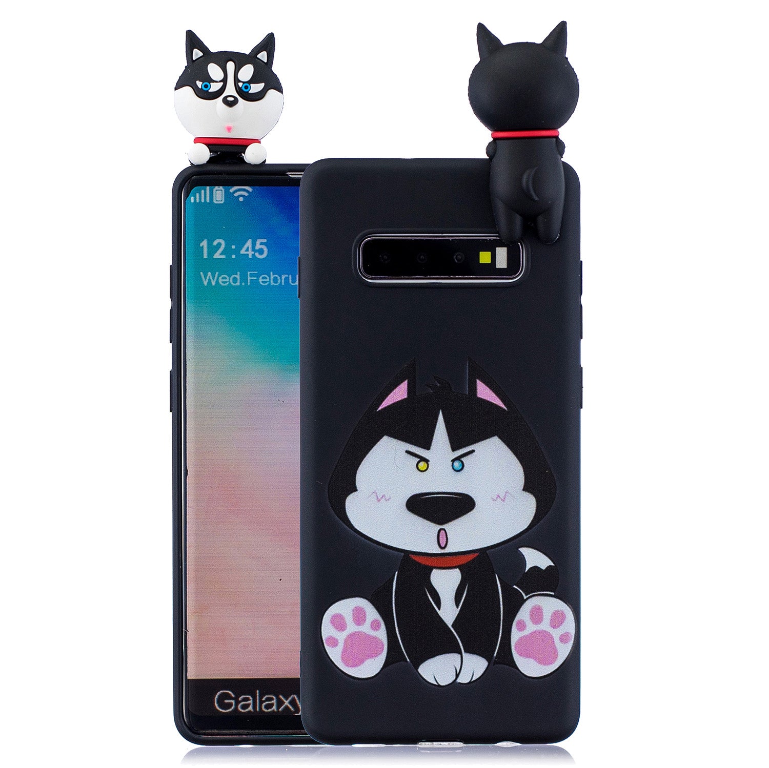 For Samsung Galaxy S10 Pattern Printing TPU Cell Phone Case with 3D Animal Doll