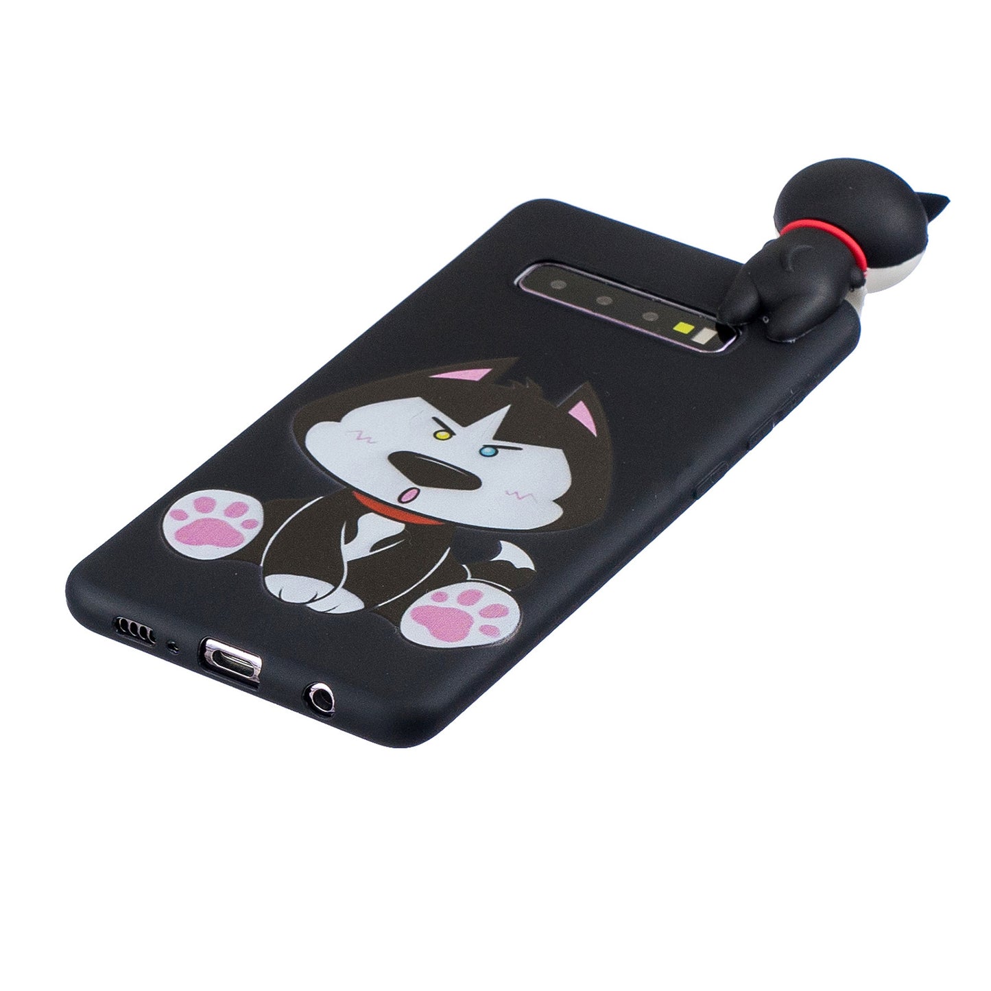 For Samsung Galaxy S10 Pattern Printing TPU Cell Phone Case with 3D Animal Doll