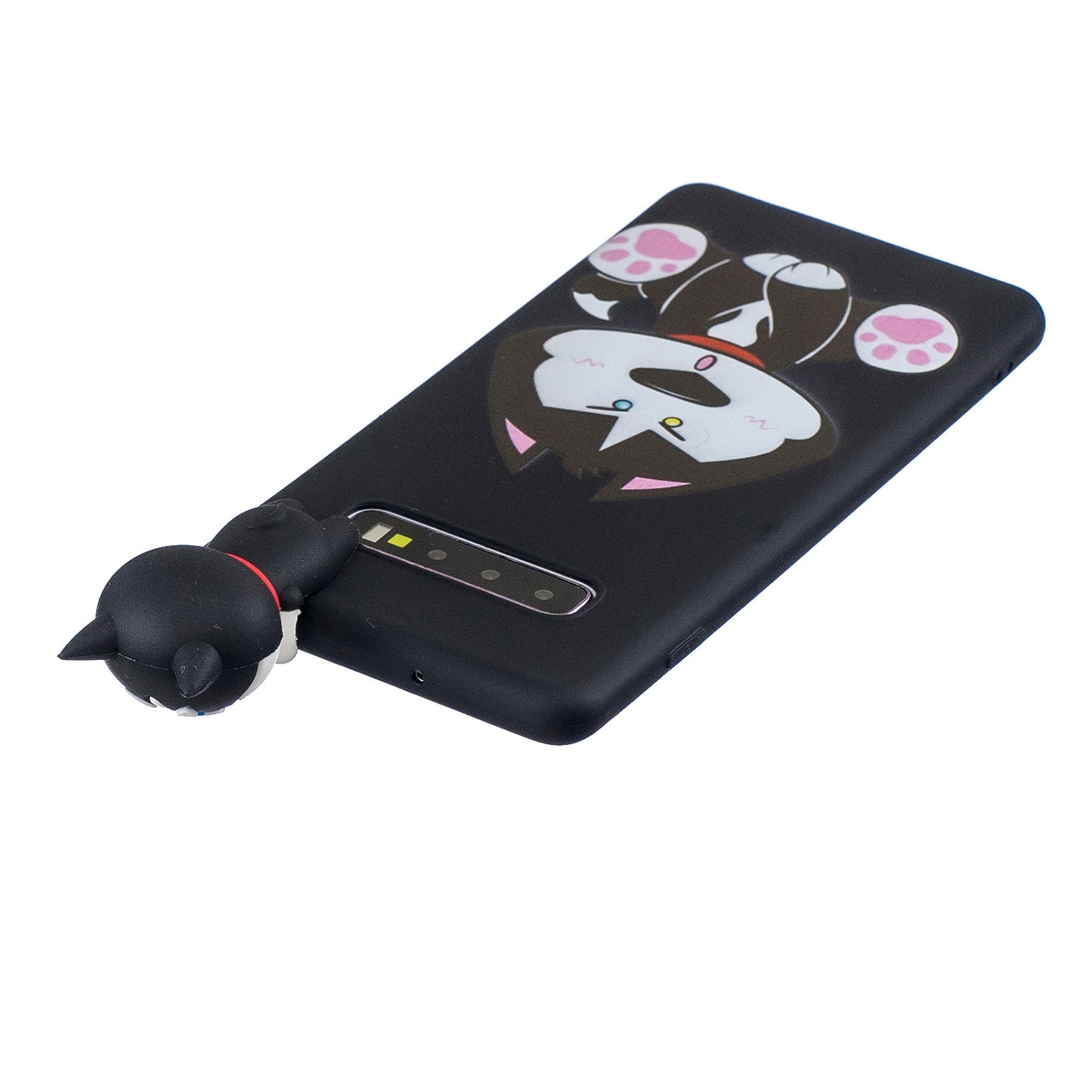 For Samsung Galaxy S10 Pattern Printing TPU Cell Phone Case with 3D Animal Doll
