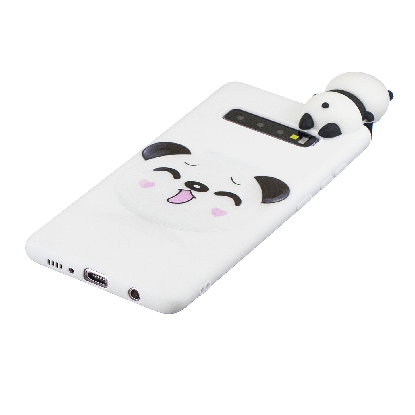 For Samsung Galaxy S10 Pattern Printing TPU Cell Phone Case with 3D Animal Doll