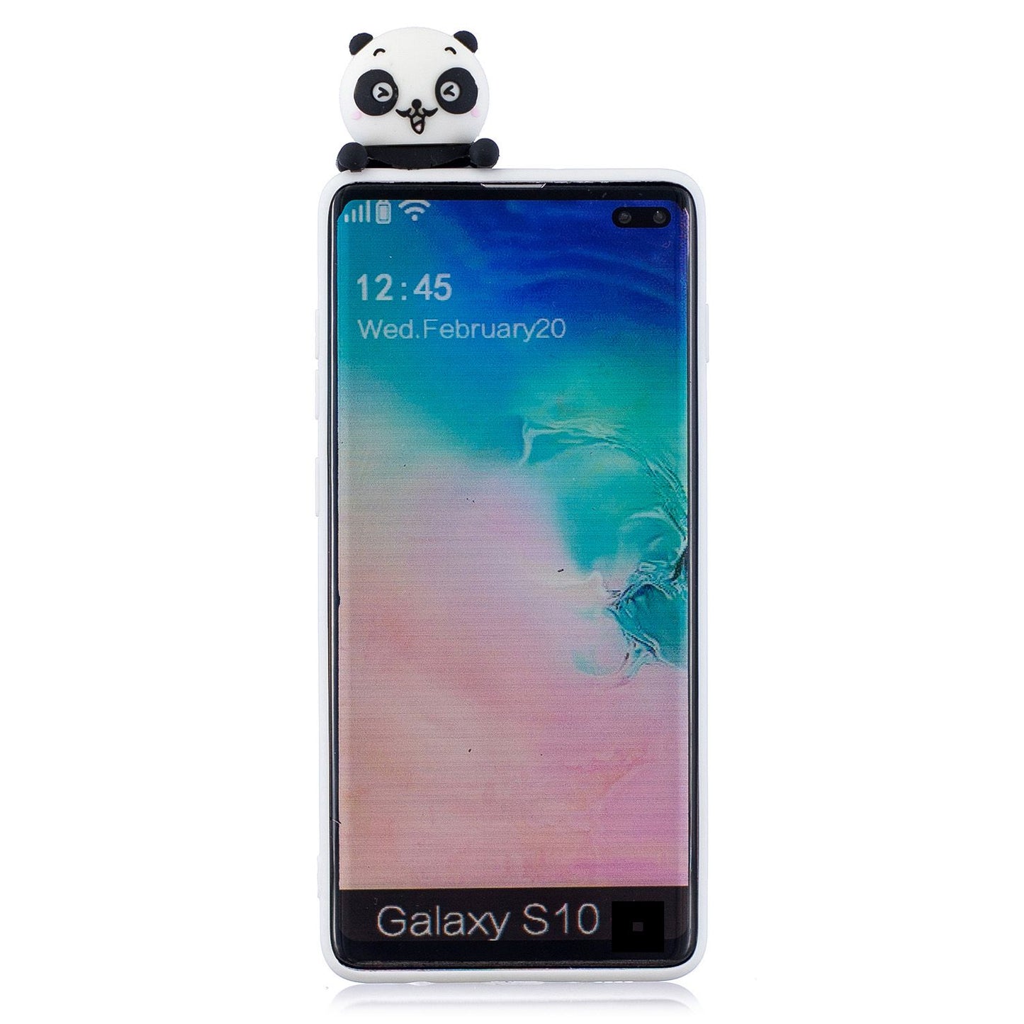 For Samsung Galaxy S10 Pattern Printing TPU Cell Phone Case with 3D Animal Doll