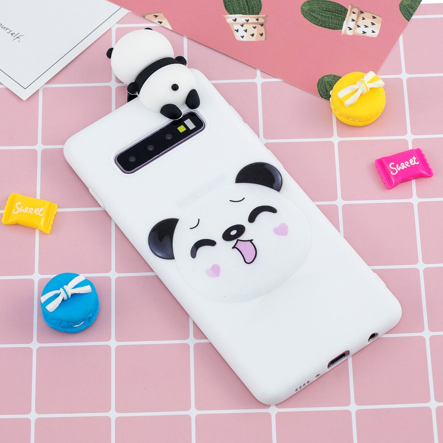 For Samsung Galaxy S10 Pattern Printing TPU Cell Phone Case with 3D Animal Doll