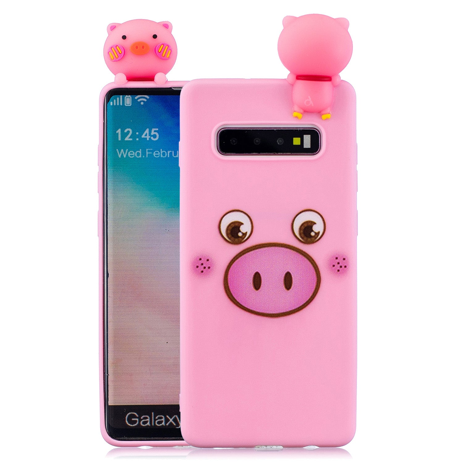 For Samsung Galaxy S10 Pattern Printing TPU Cell Phone Case with 3D Animal Doll
