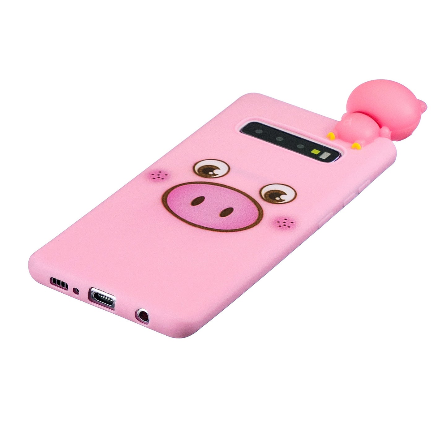 For Samsung Galaxy S10 Pattern Printing TPU Cell Phone Case with 3D Animal Doll