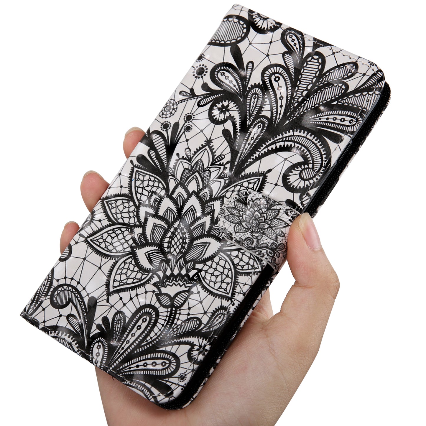 Light Spot Decor Patterned Leather Wallet Case for Samsung Galaxy A40