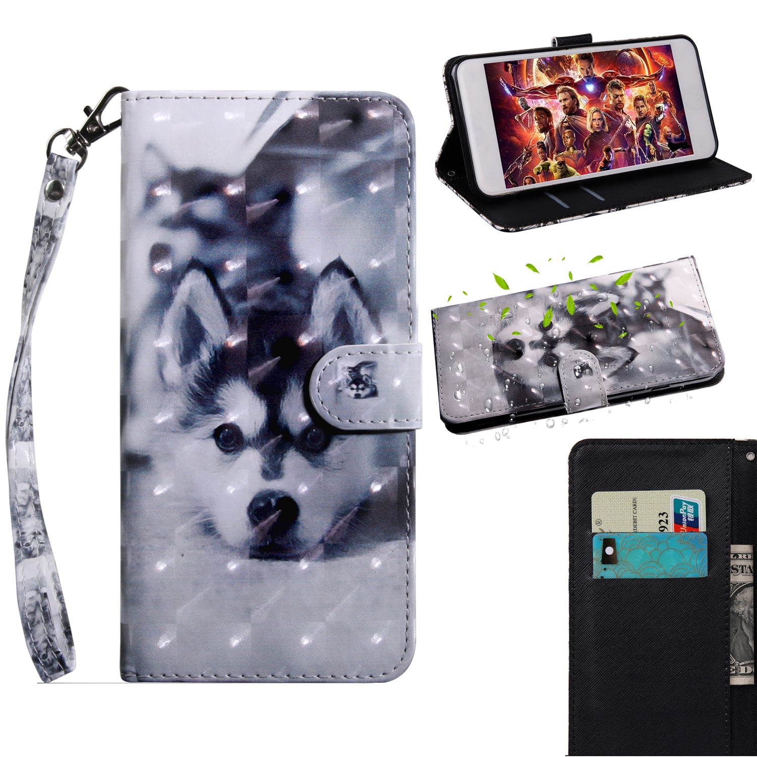Light Spot Decor Patterned Leather Wallet Case for Samsung Galaxy A40