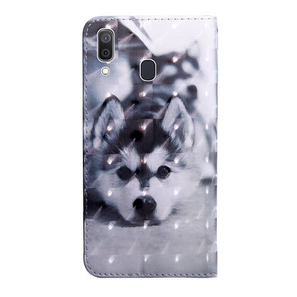 Light Spot Decor Patterned Leather Wallet Case for Samsung Galaxy A40