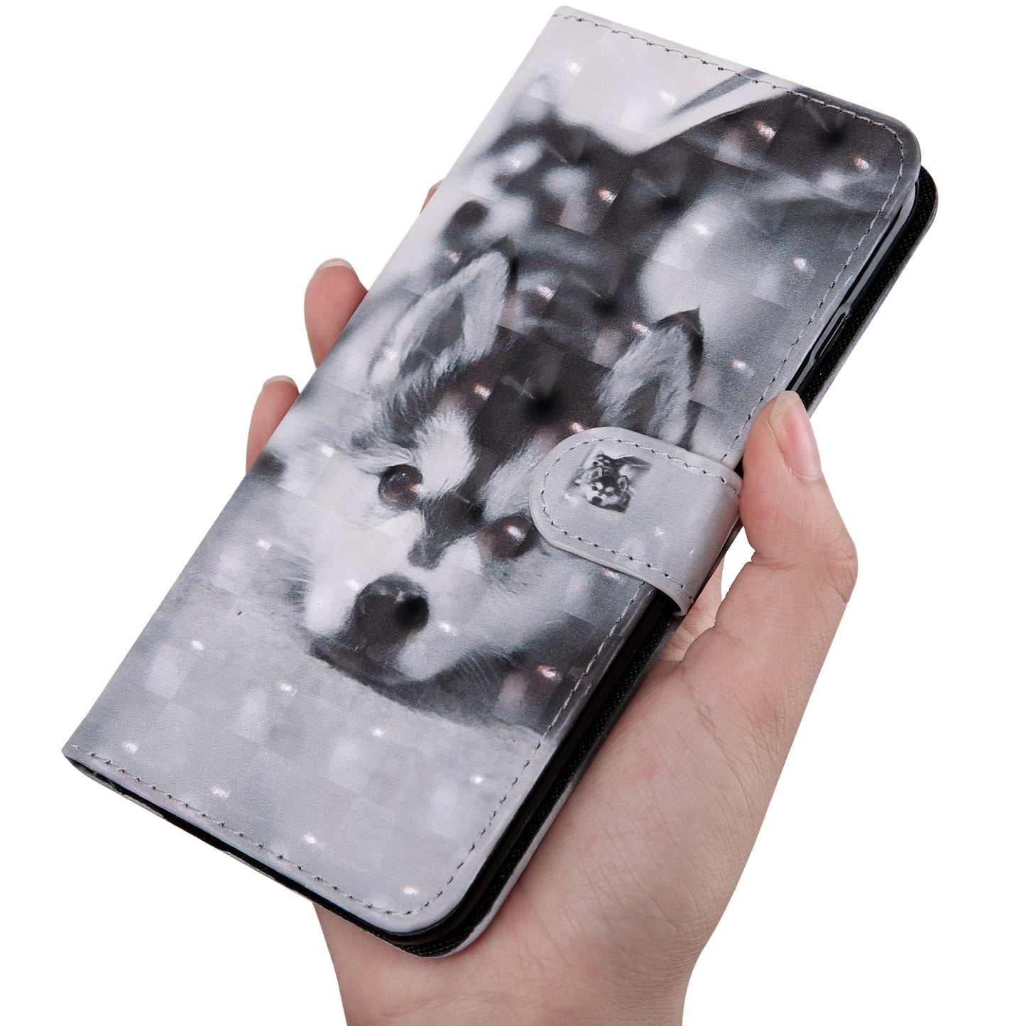 Light Spot Decor Patterned Leather Wallet Case for Samsung Galaxy A40
