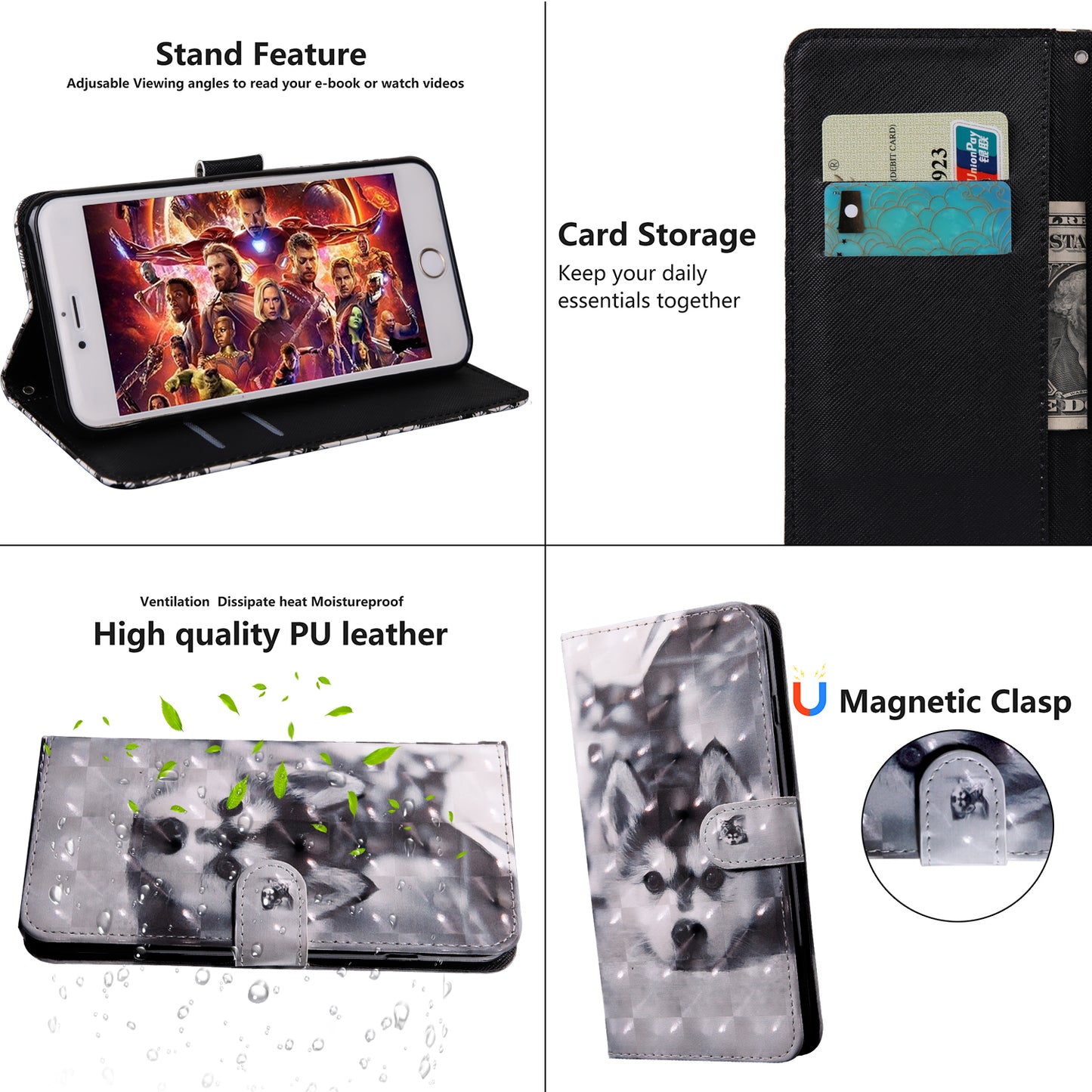 Light Spot Decor Patterned Leather Wallet Case for Samsung Galaxy A40