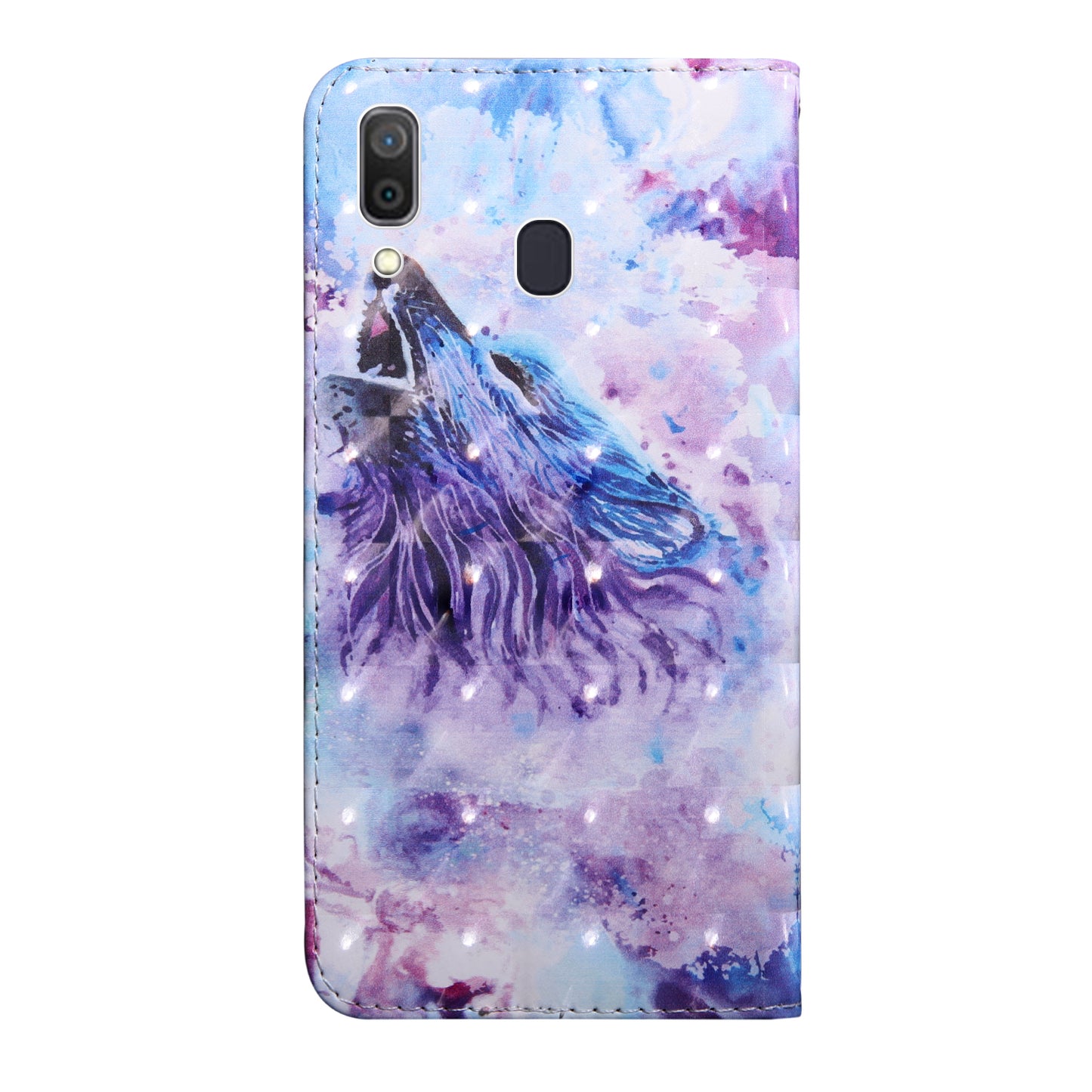 Light Spot Decor Patterned Leather Wallet Case for Samsung Galaxy A40