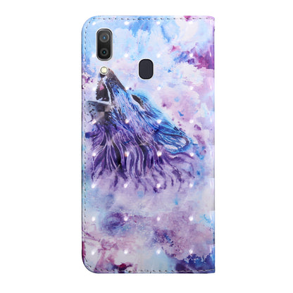 Light Spot Decor Patterned Leather Wallet Case for Samsung Galaxy A40