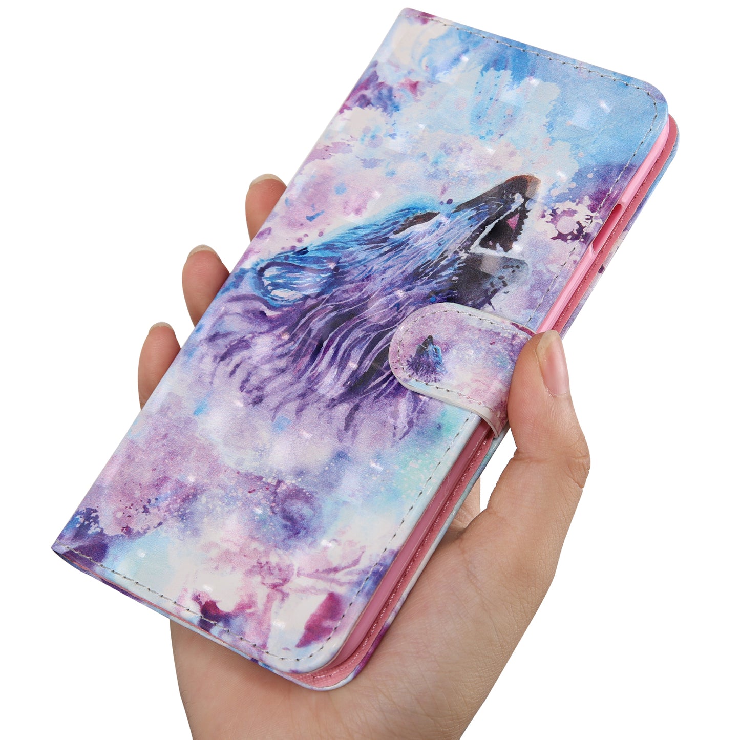 Light Spot Decor Patterned Leather Wallet Case for Samsung Galaxy A40