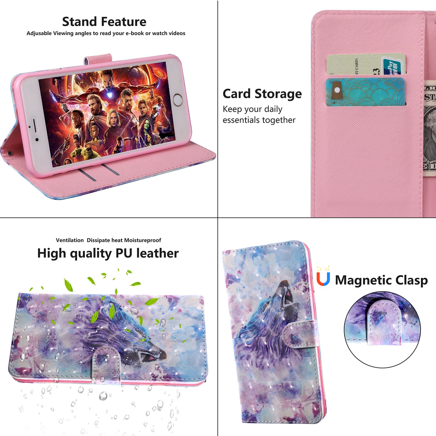 Light Spot Decor Patterned Leather Wallet Case for Samsung Galaxy A40