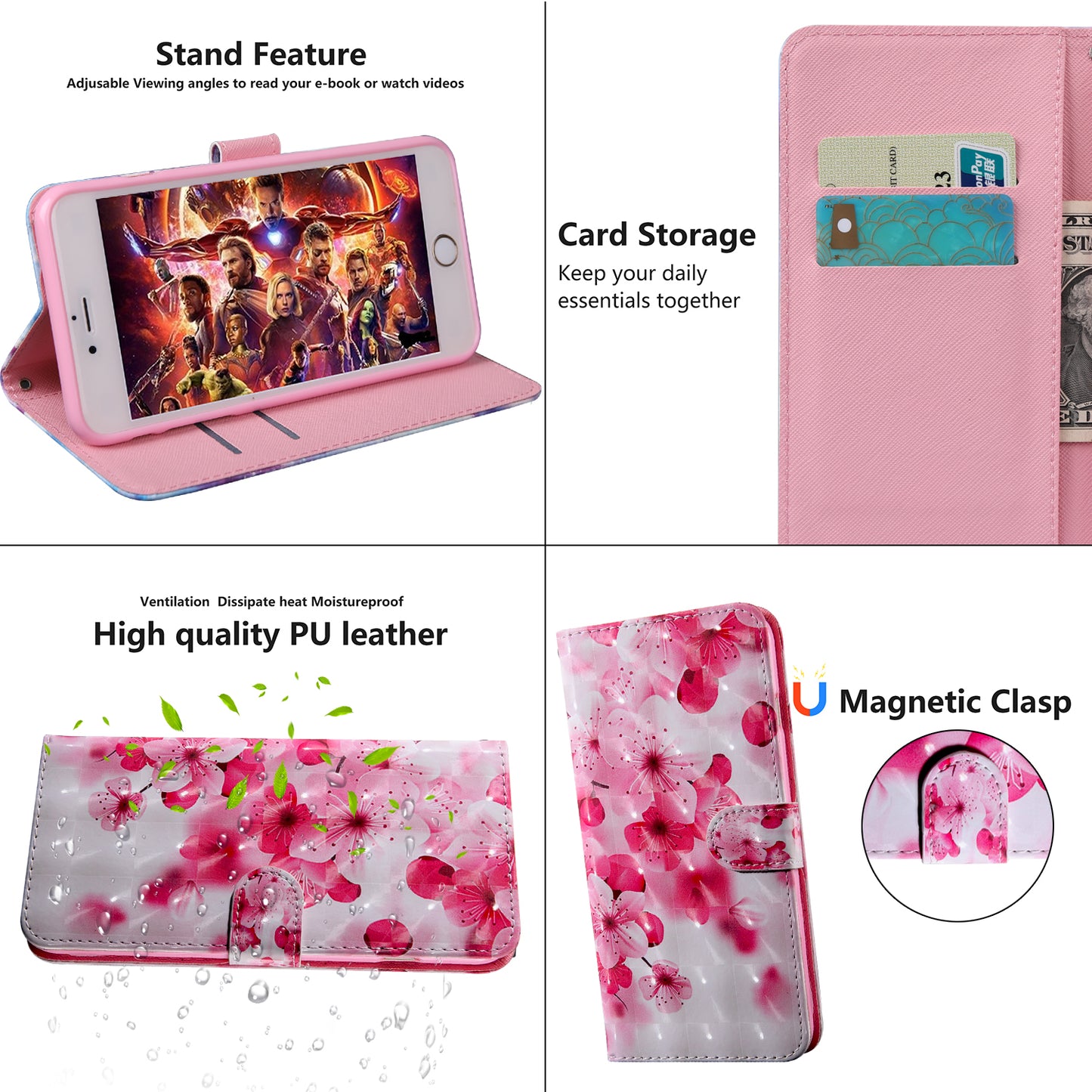 Light Spot Decor Patterned Leather Wallet Case for Samsung Galaxy A40