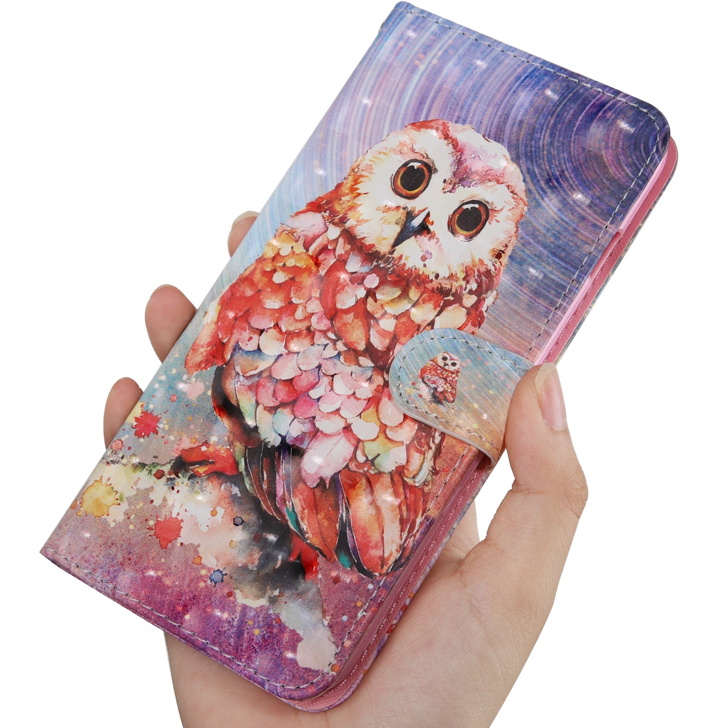 Light Spot Decor Patterned Leather Wallet Case for Samsung Galaxy A40