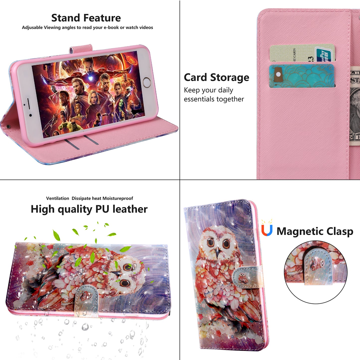 Light Spot Decor Patterned Leather Wallet Case for Samsung Galaxy A40