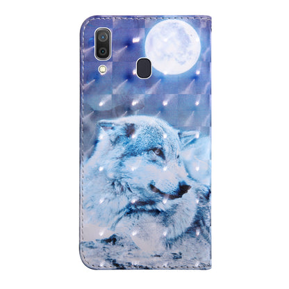 Light Spot Decor Patterned Leather Wallet Case for Samsung Galaxy A40