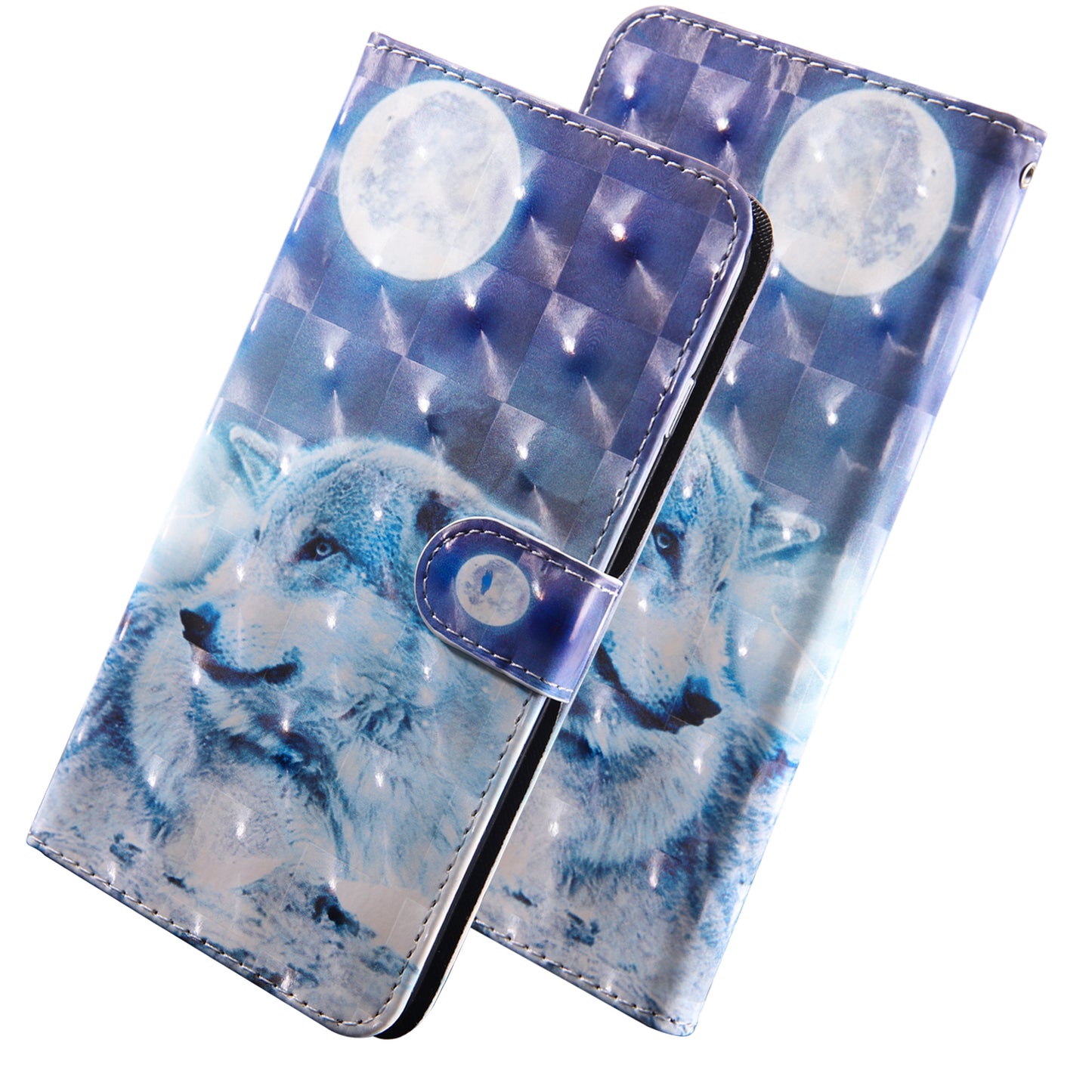 Light Spot Decor Patterned Leather Wallet Case for Samsung Galaxy A40