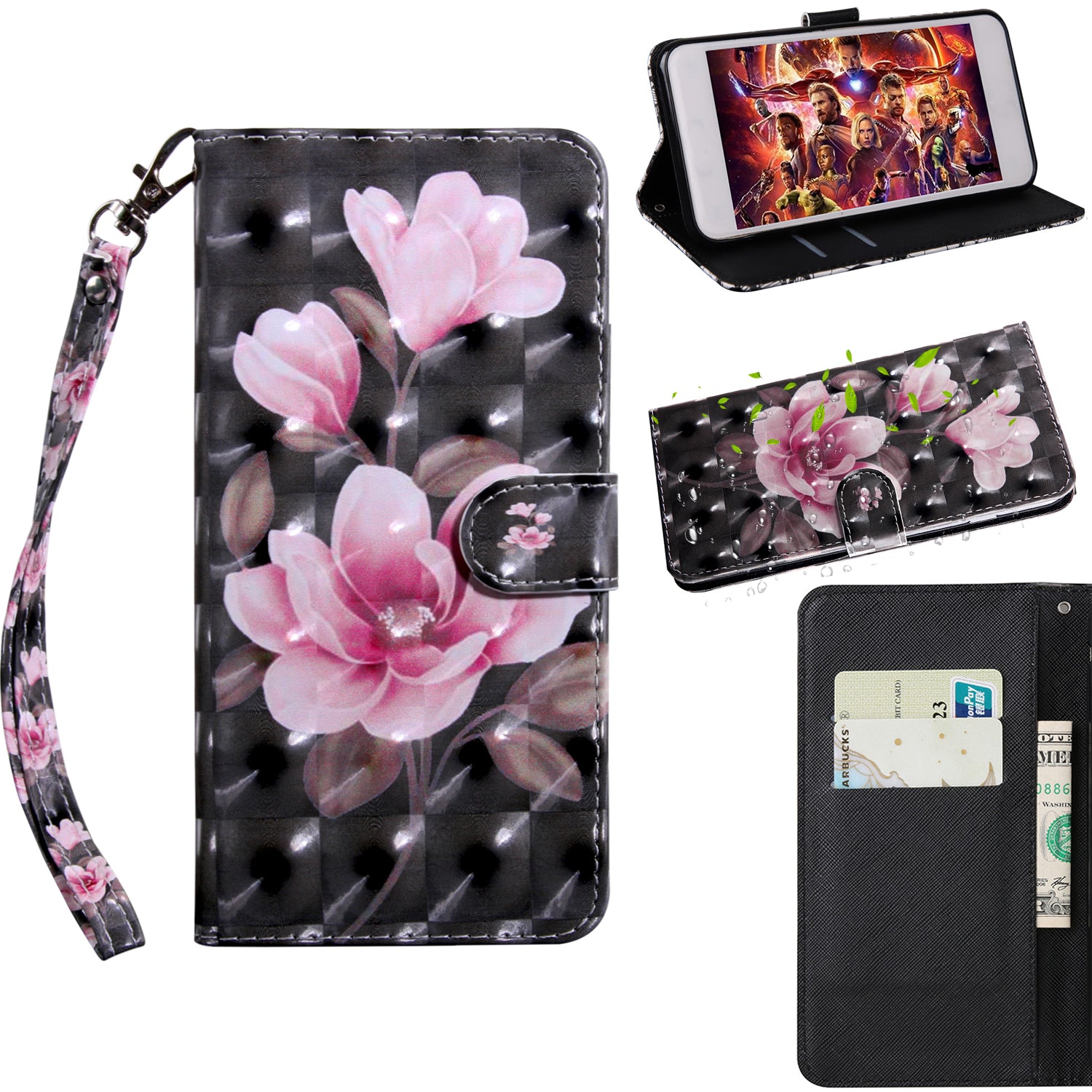 Light Spot Decor Patterned Leather Wallet Case for Samsung Galaxy A40