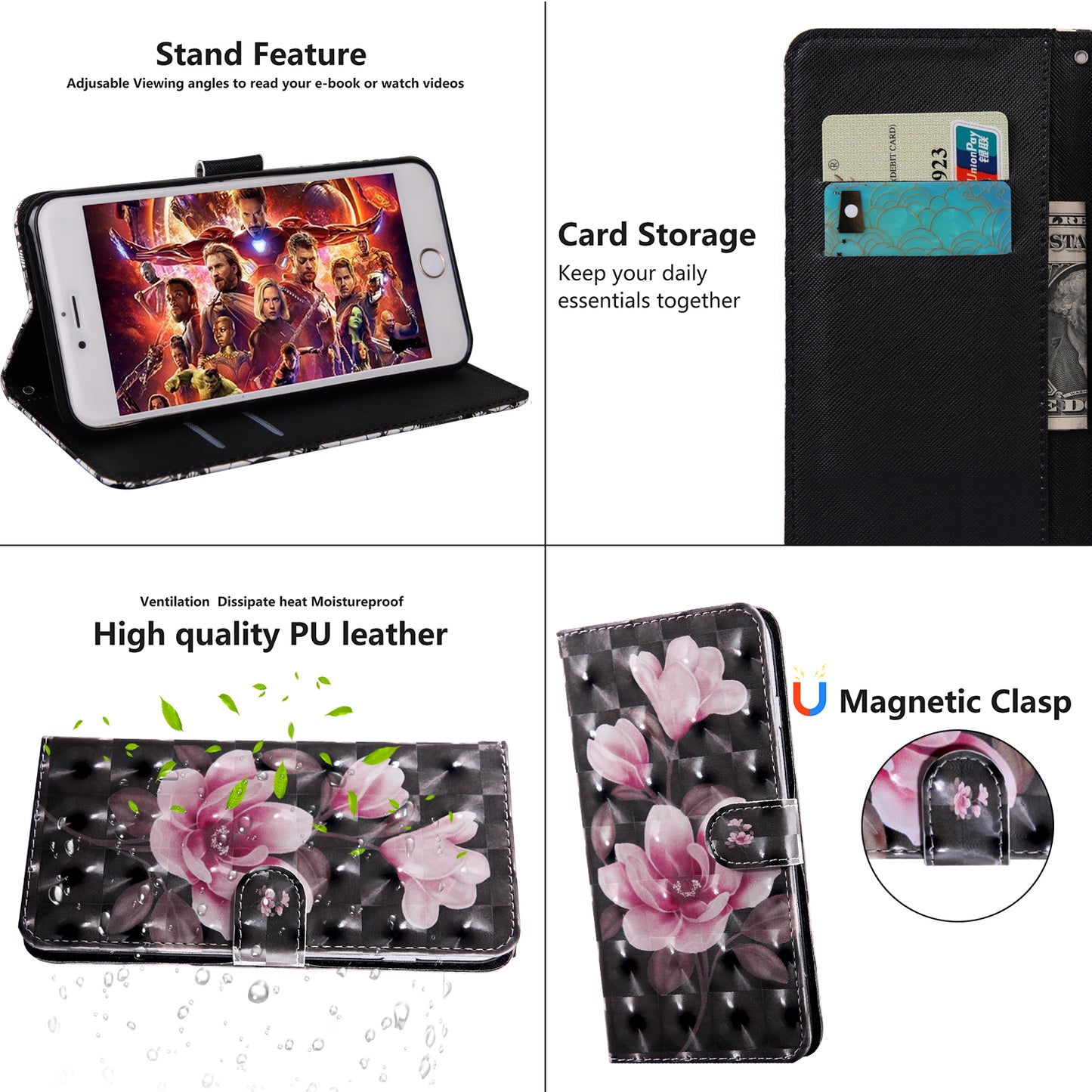 Light Spot Decor Patterned Leather Wallet Case for Samsung Galaxy A40