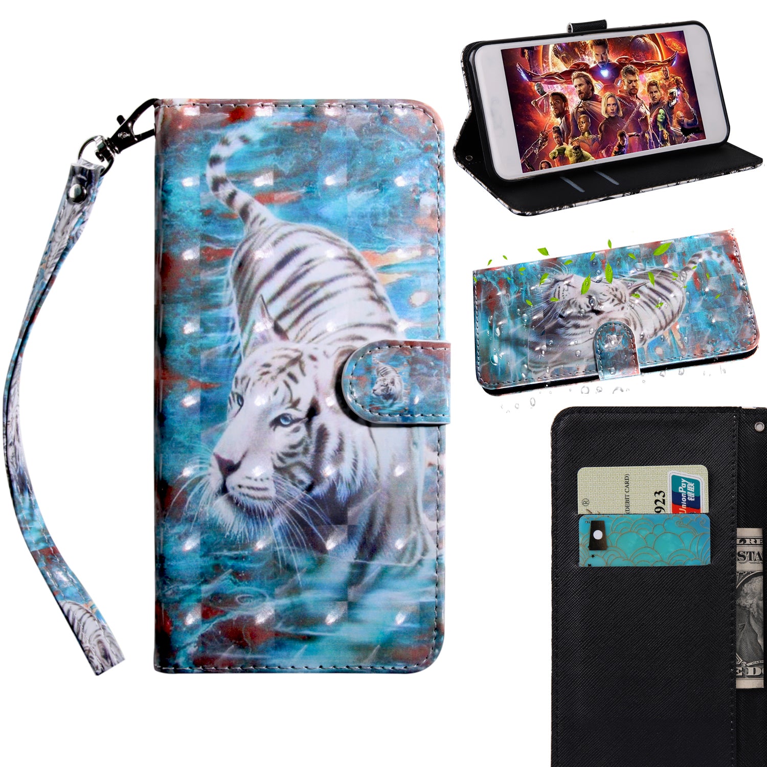 Light Spot Decor Patterned Leather Wallet Case for Samsung Galaxy A40