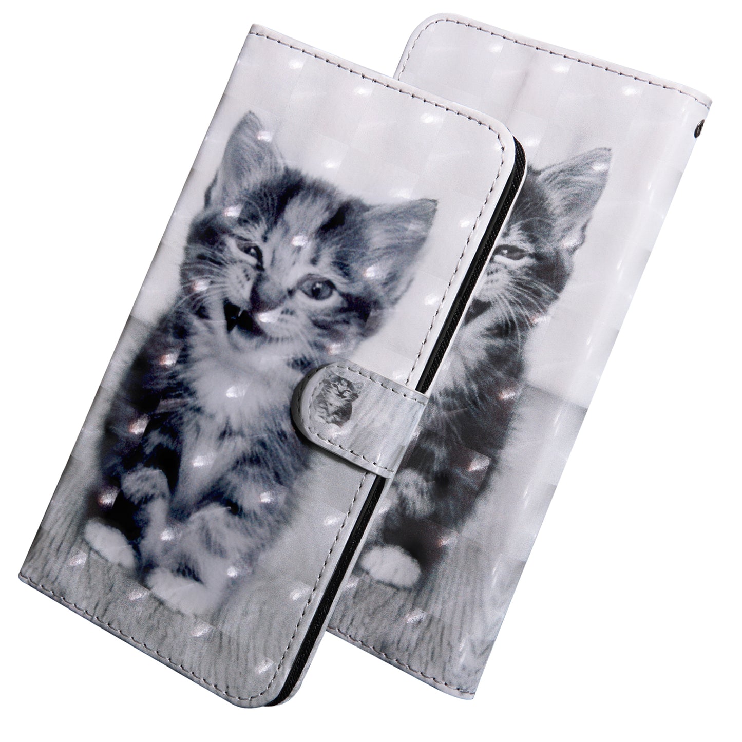 Light Spot Decor Patterned Leather Wallet Case for Samsung Galaxy A40