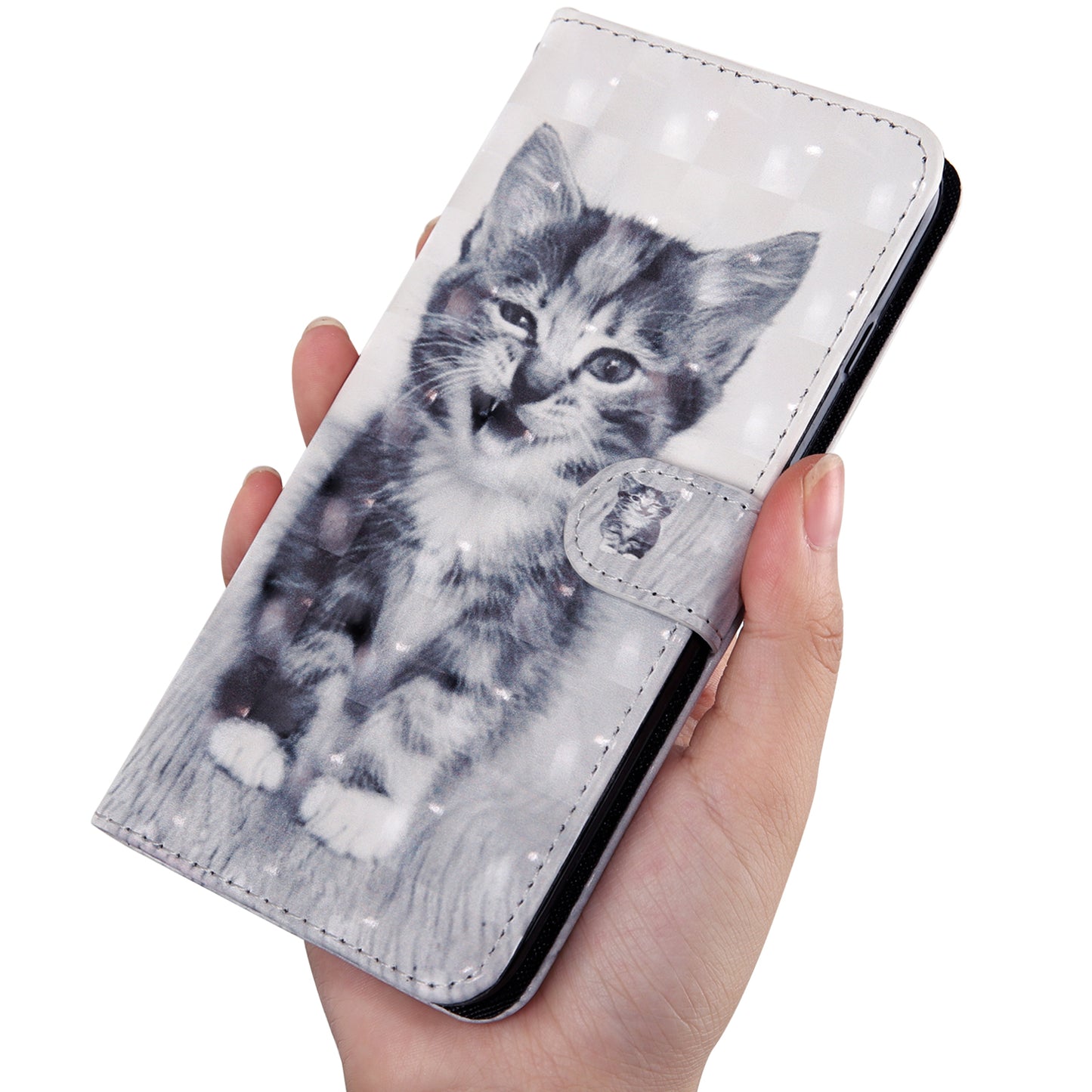 Light Spot Decor Patterned Leather Wallet Case for Samsung Galaxy A40