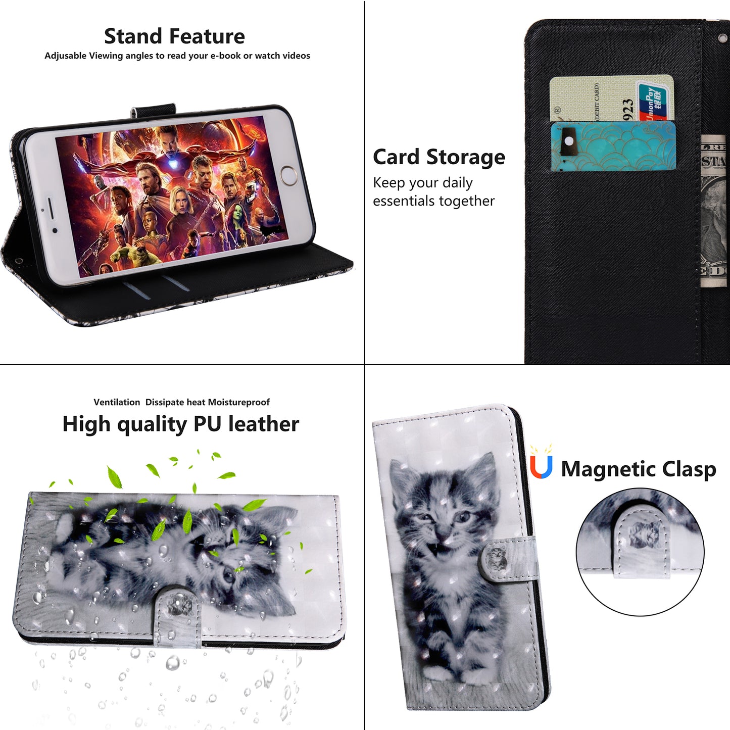 Light Spot Decor Patterned Leather Wallet Case for Samsung Galaxy A40