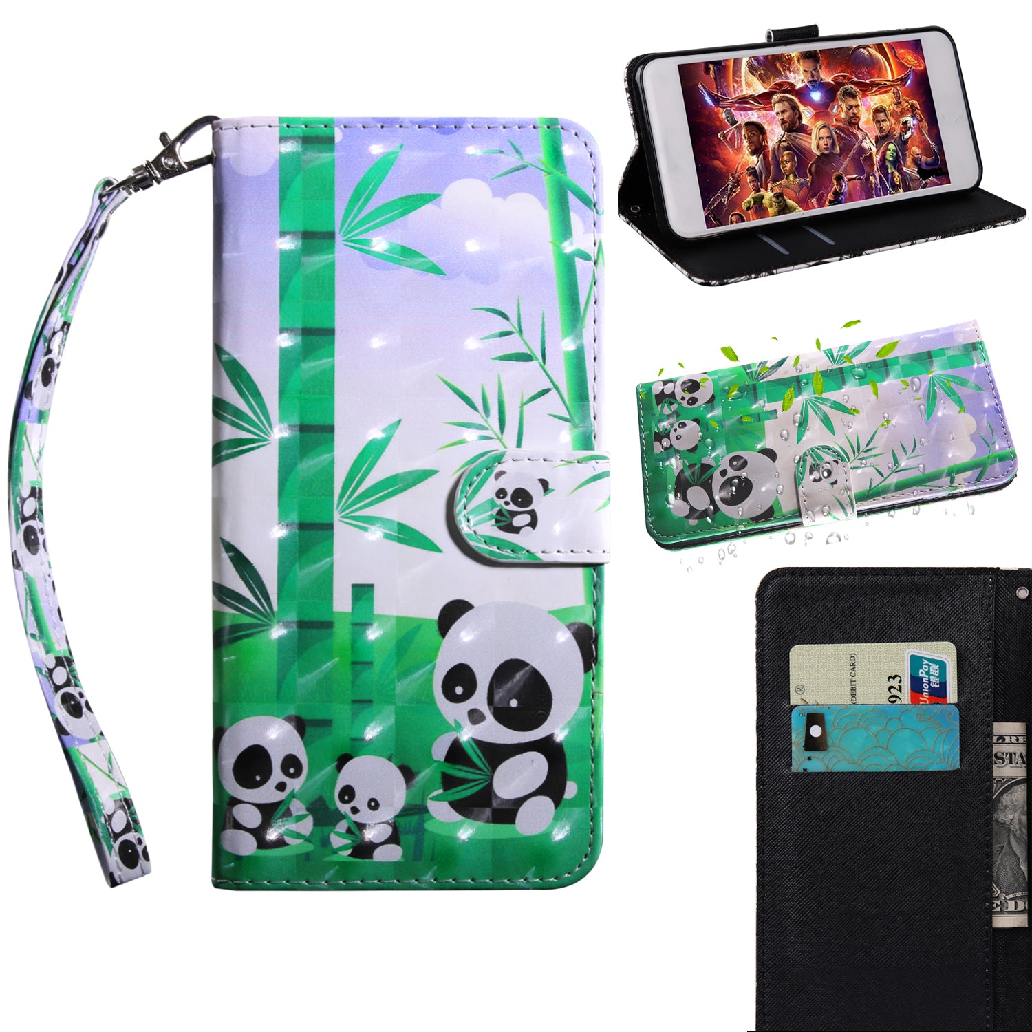 Light Spot Decor Patterned Leather Wallet Case for Samsung Galaxy A40