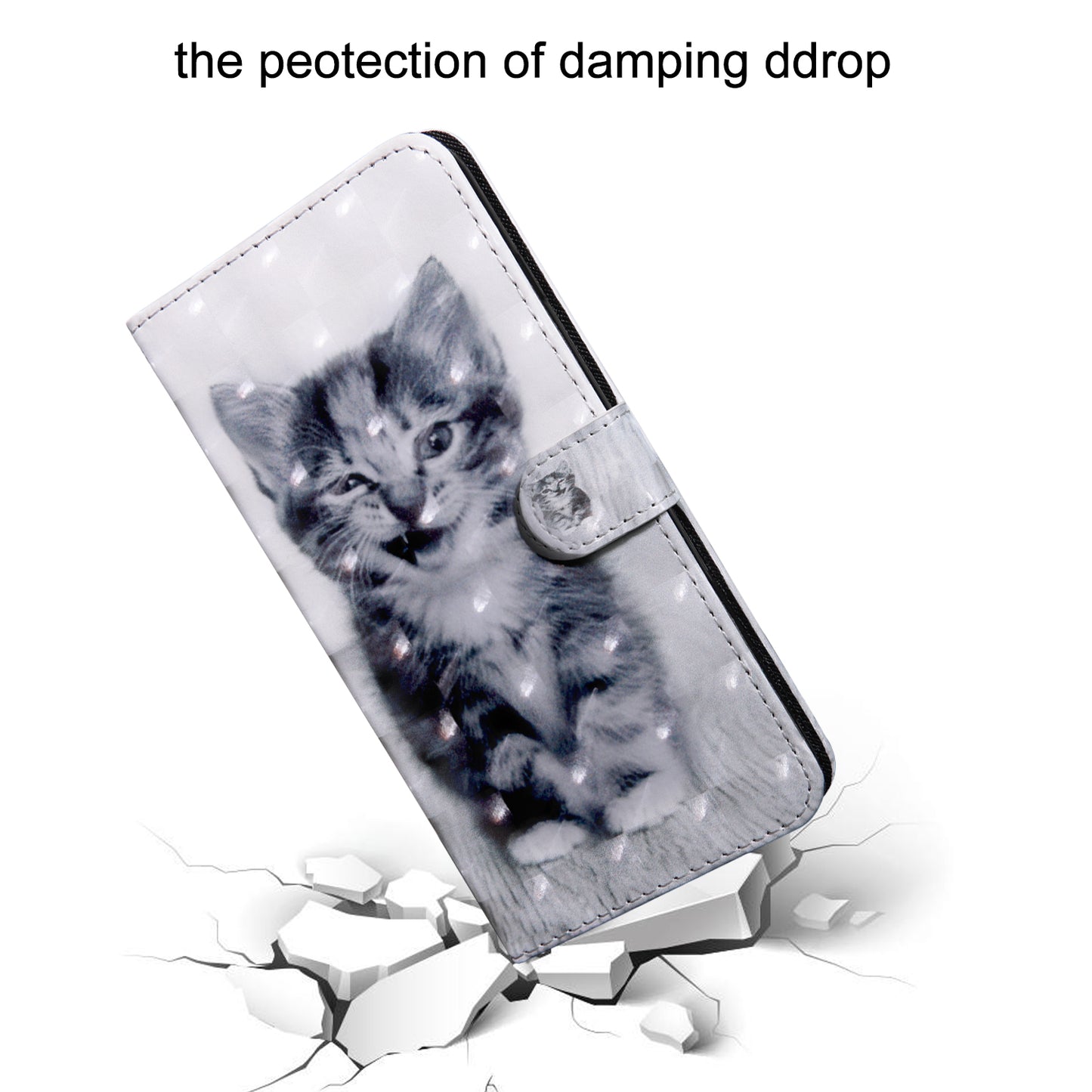 Pattern Printing Light Spot Decor Wallet Stand Leather Case for Samsung Galaxy A70