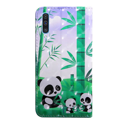 Pattern Printing Light Spot Decor Wallet Stand Leather Case for Samsung Galaxy A70