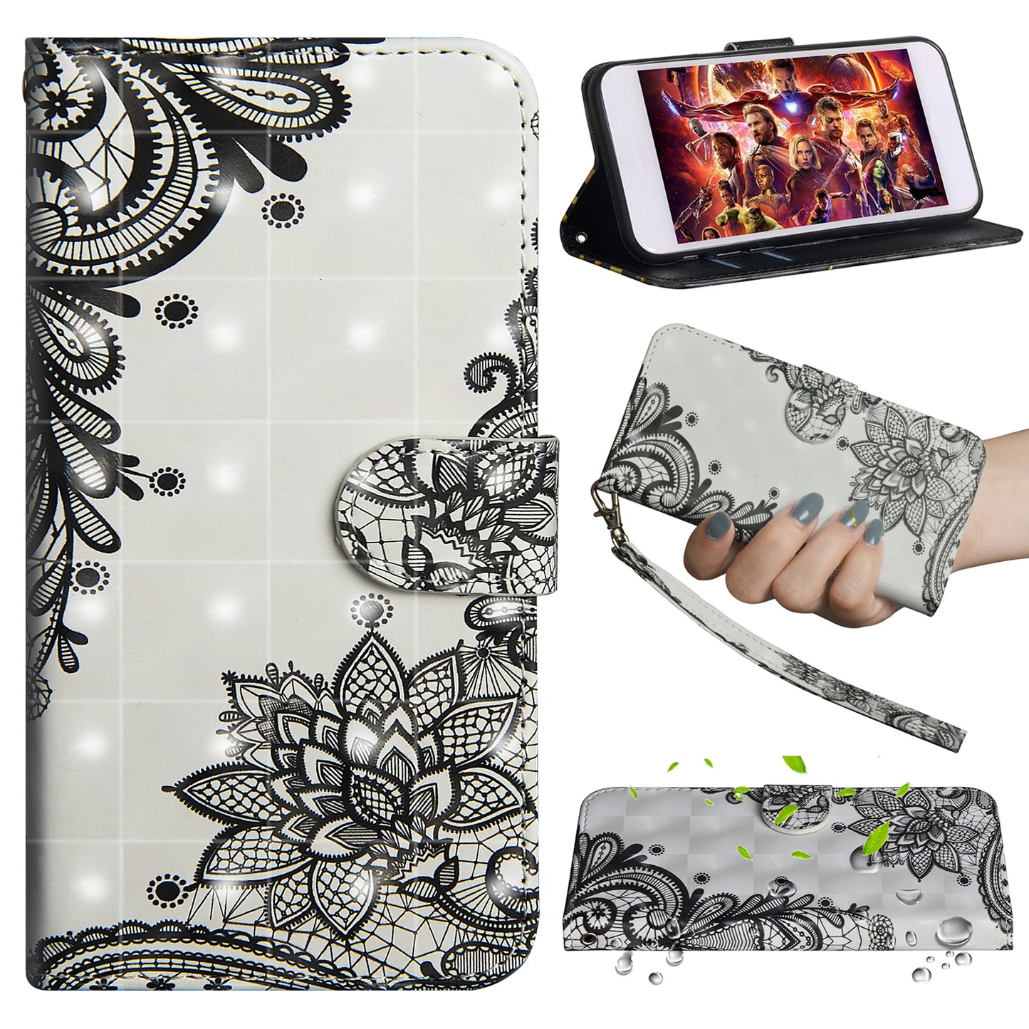 Light Spot Decor Patterned Leather Wallet Case for Samsung Galaxy A50 / A50s / A30s