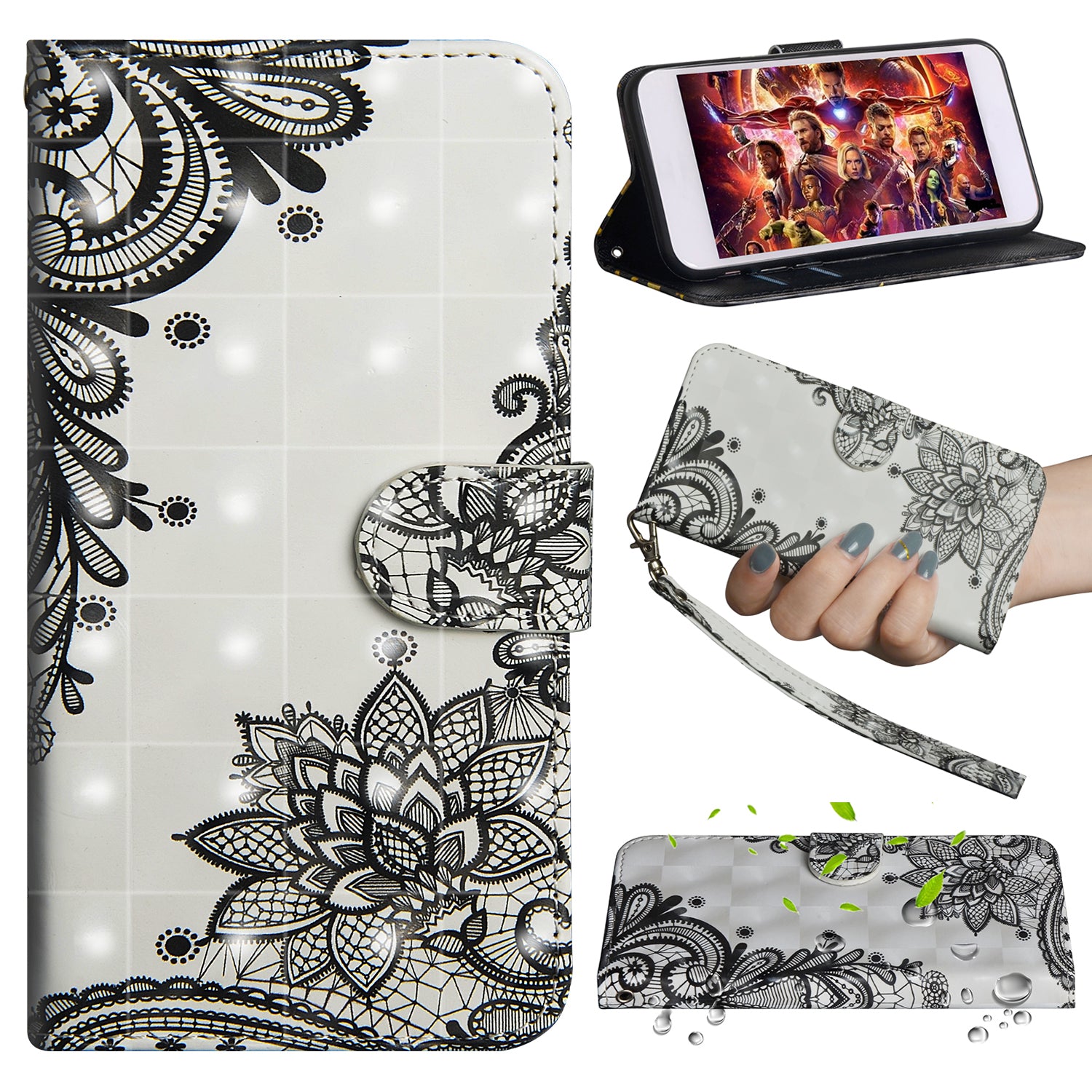 Light Spot Decor Patterned Leather Wallet Case for Samsung Galaxy A50 / A50s / A30s